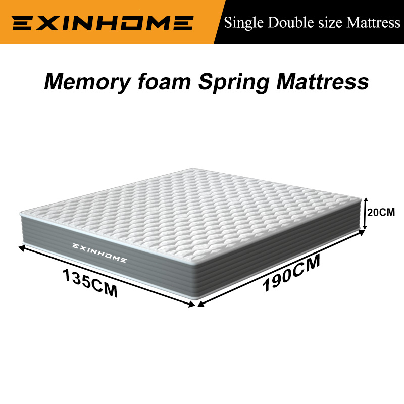 Memory foam Spring mattress Comfort Deluxe matress foam bed Single