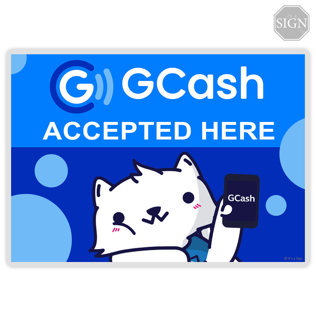 Gcash Accepted Here Laminated Signage A4 / A5 Size Shopee Philippines