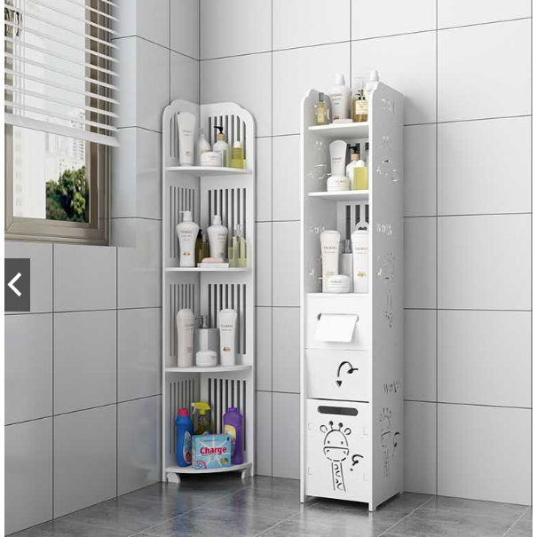 Floormounted toilet tripod vanity bathroom storage rack 4 layer