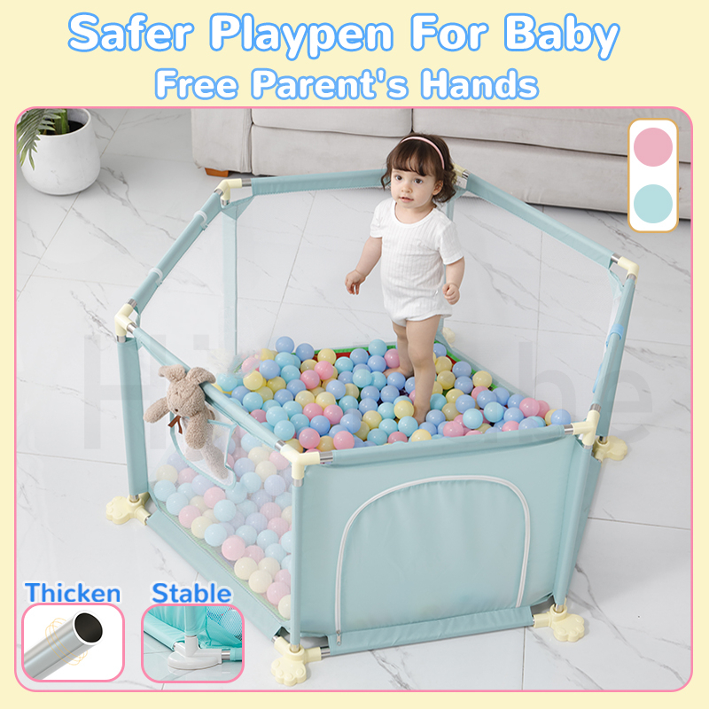 HiBabe Playpen For Baby Big Baby Playpen Stainless Steel Frame With