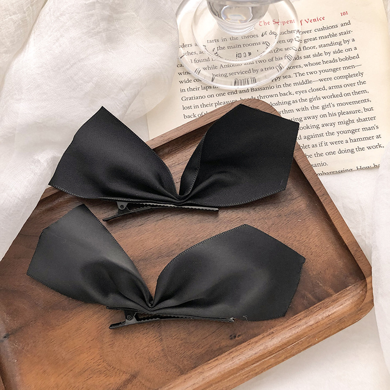 1Pair (2pcs) Hair Bow Side Clips Satin Ribbon Hair Barrettes Bowknot ...