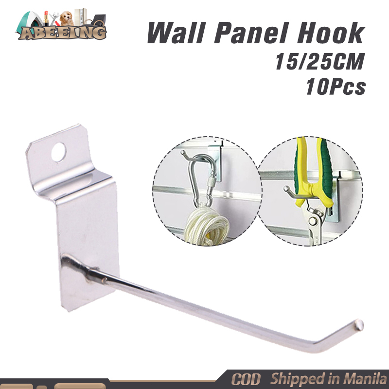 10Pcs Slatwall Hooks Wall Panel Hook 15 25CM Shop Store Display Hook