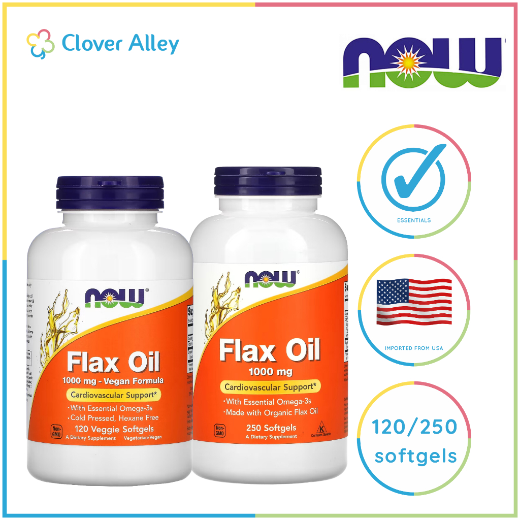 Now Foods Flax Oil 1000 Mg 250 Softgels