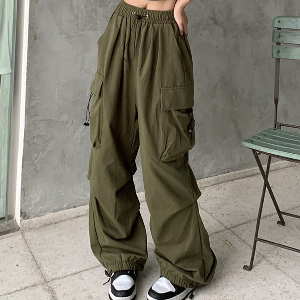 Y2K New all-match Cargo Jogger Pants fashion Vertical Loose Wide leg ...