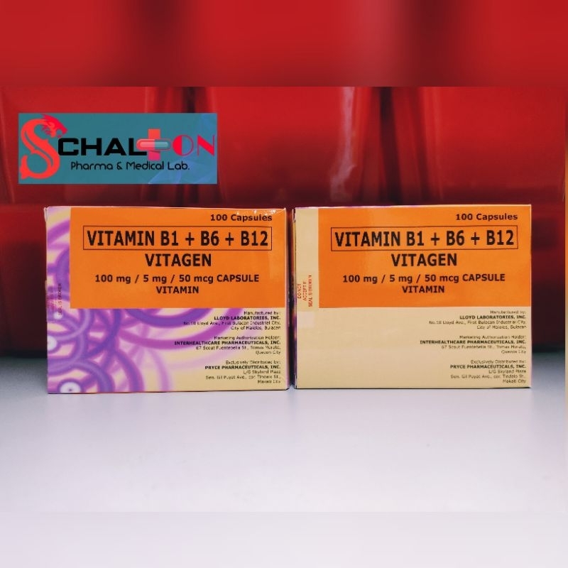 VITAMIN B1+B6+B12 VITAGEN 100mg/5mg/50mcg CAPSULE Shopee Philippines