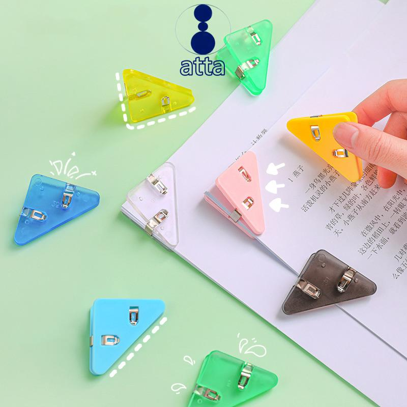 Portable Colorful Binder Clip Paper Clip Transparent Triangle Clip ...