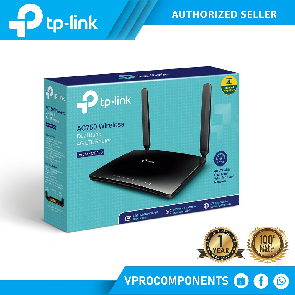 TP-Link Archer MR200 AC750 Wireless Dual Band 4G LTE Router | Open Line ...