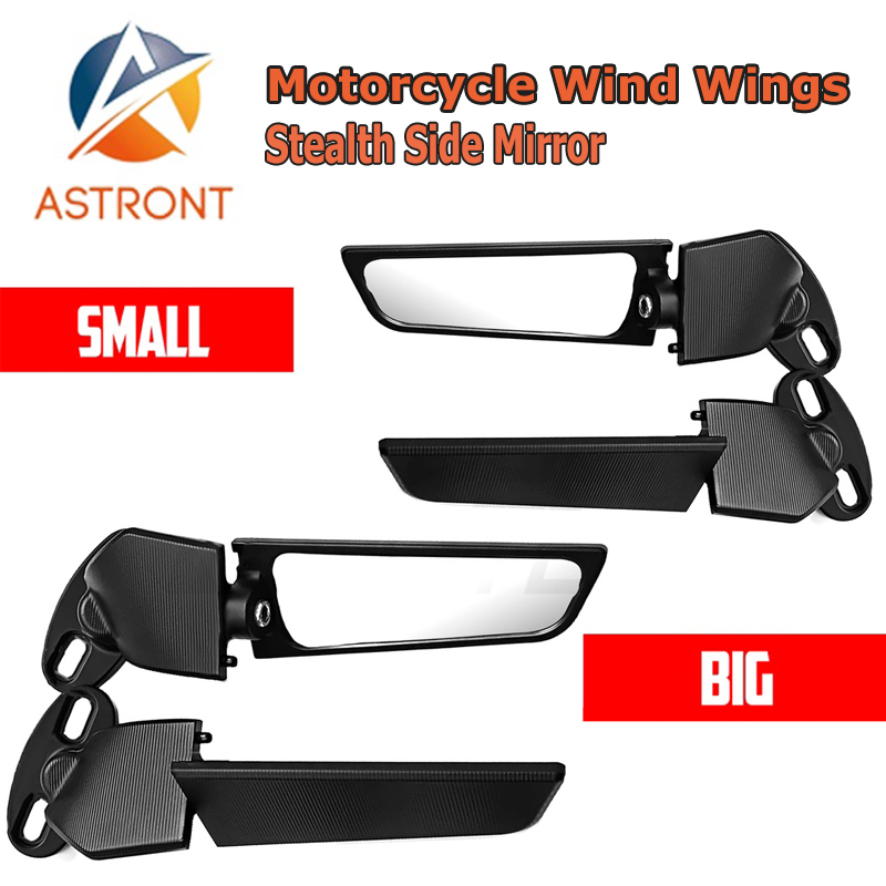 Universal Motorcycle Winglet Alloy Ninja Stealth Mirror Wind Wings Side
