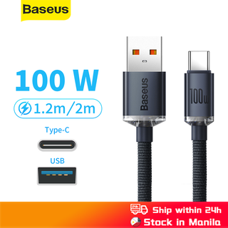 Baseus 100W USB C To USB Type C Cable USBC PD Fast Charging Cord USB-C  TypeC Cable 2M For iPhone 15 Pro Max Macbook Samsung POCO