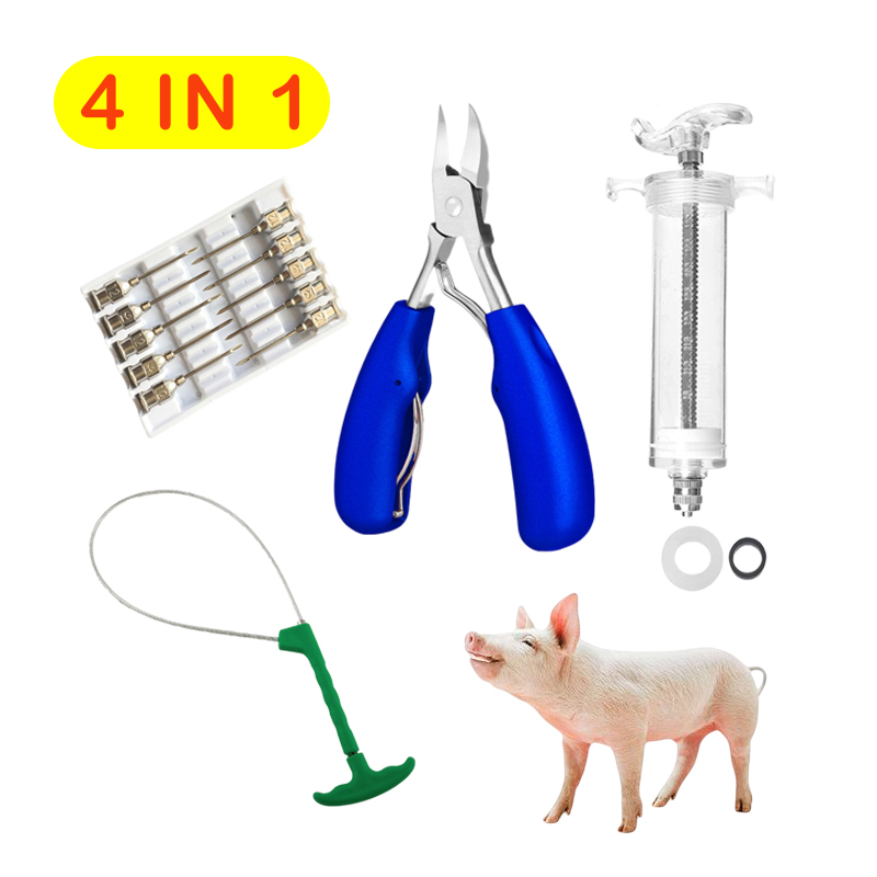 Piglet 4 IN 1 Kit 10ml TPX Fiberglass Syringe with Needles for Pig+Pig ...
