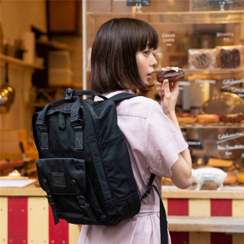 Doughnut macaroon backpack all black best sale