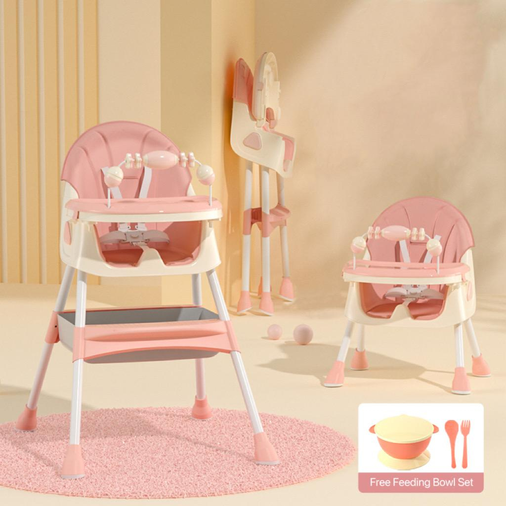 NewDesign Foldable Baby High Chair with Toys Seat Pad Cushion and