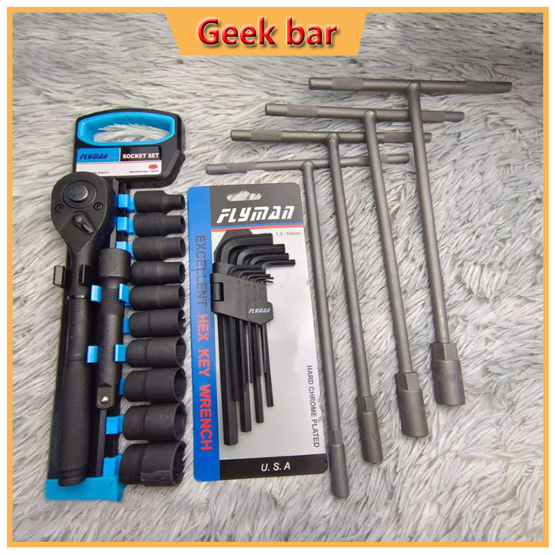 GEEKBAR Original Set Of Tools, Heavy Socket Wrench, Hexagonal Wrench, T