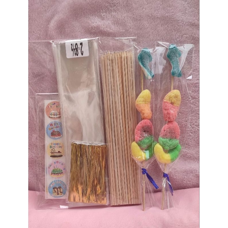 DIY Set Gummy on stick Material Gummy Kebab for Birthday, giveaways, Christmas etc.Gummies on