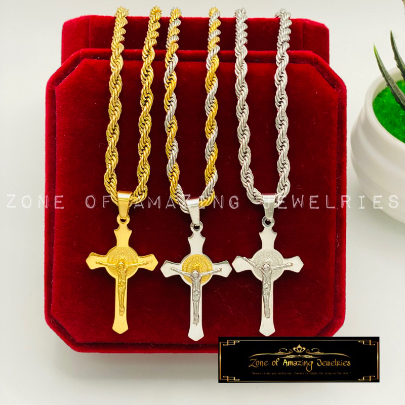 zoaj.ph Saint Benedict Crucifix Necklace with Round Lock Rope Chain 3 ...