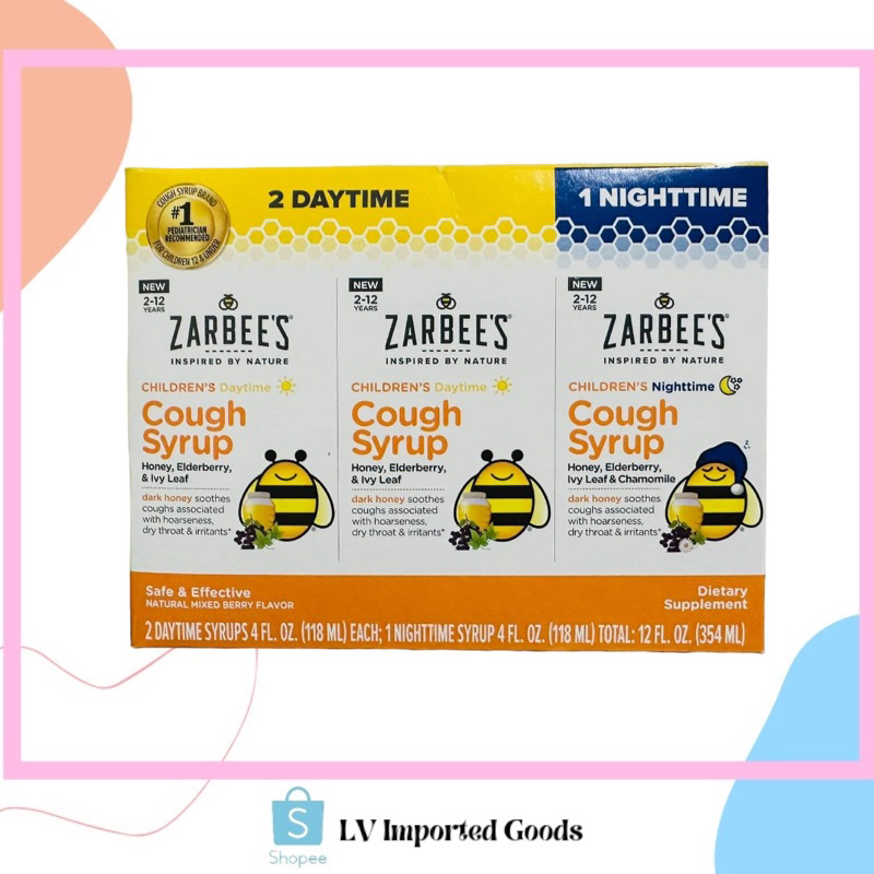 ZARBEE’S Kid’s Cough Syrup Made with Honey, Elderberry & Ivyleaf for 2