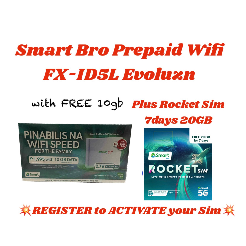 Smart Bro Pldt Home Prepaid Wifi Cat Evoluzn Fx Id L Shopee Philippines