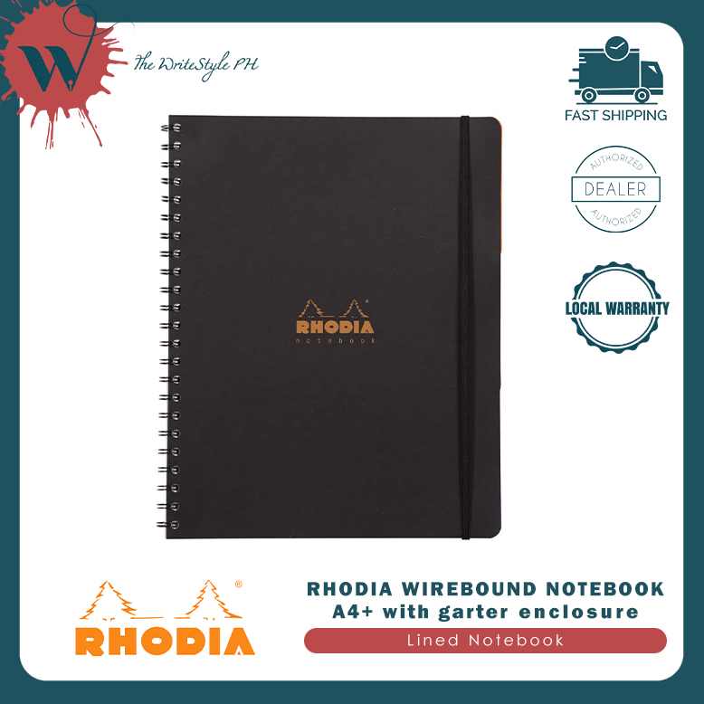 Rhodia Wirebound Notebok A4+ (w/ garter enclosure) | Shopee Philippines