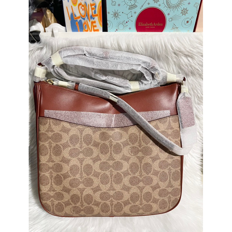Original Coach Retail Chaise Crossbody in Signature Canvas Tan Rust