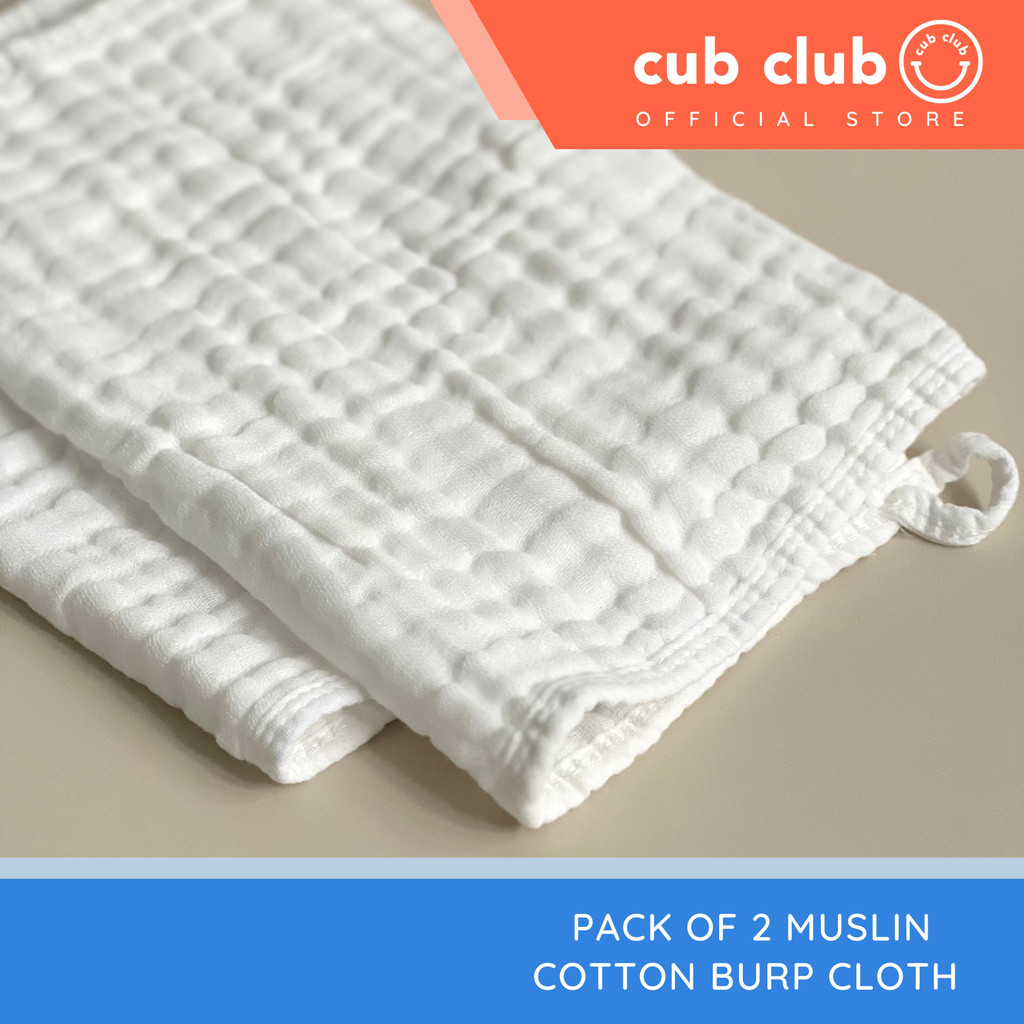 Muslin Burp Cloth Set of 2 Soft Baby 100 Cotton Soft Wash Cloth Breathable Absorbent Shopee