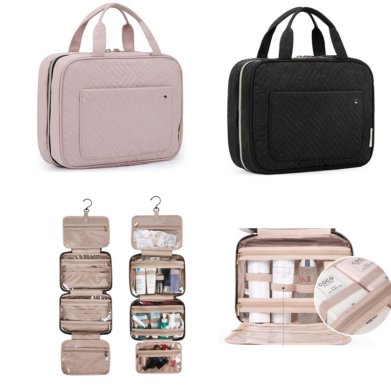 Large Capacity Makeup Bag Travel Cosmetic Bag Foldable Hanging Toiletry ...