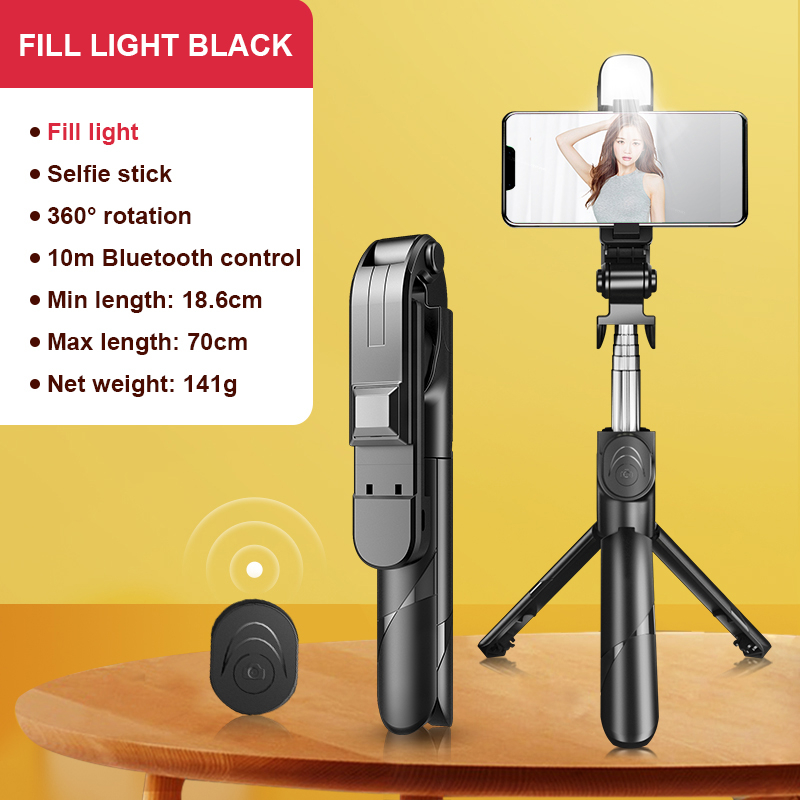 Tripod Phone Stand Holder Selfie Stick 4 In 1 With Light Tripod Monopod