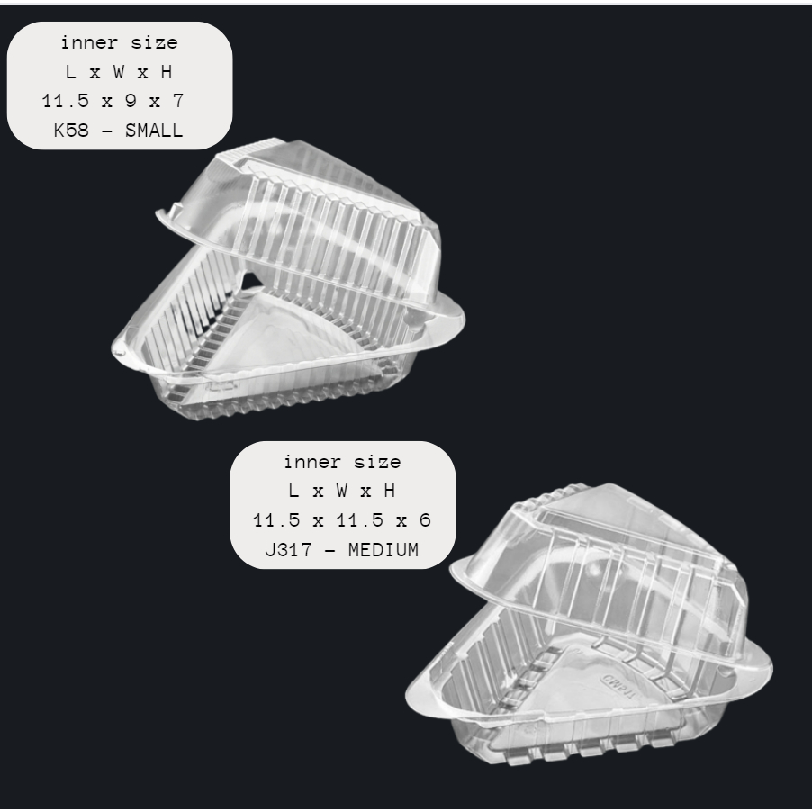 100pcs Single Slice Plastic Container Triangle Plastic Container (small ...