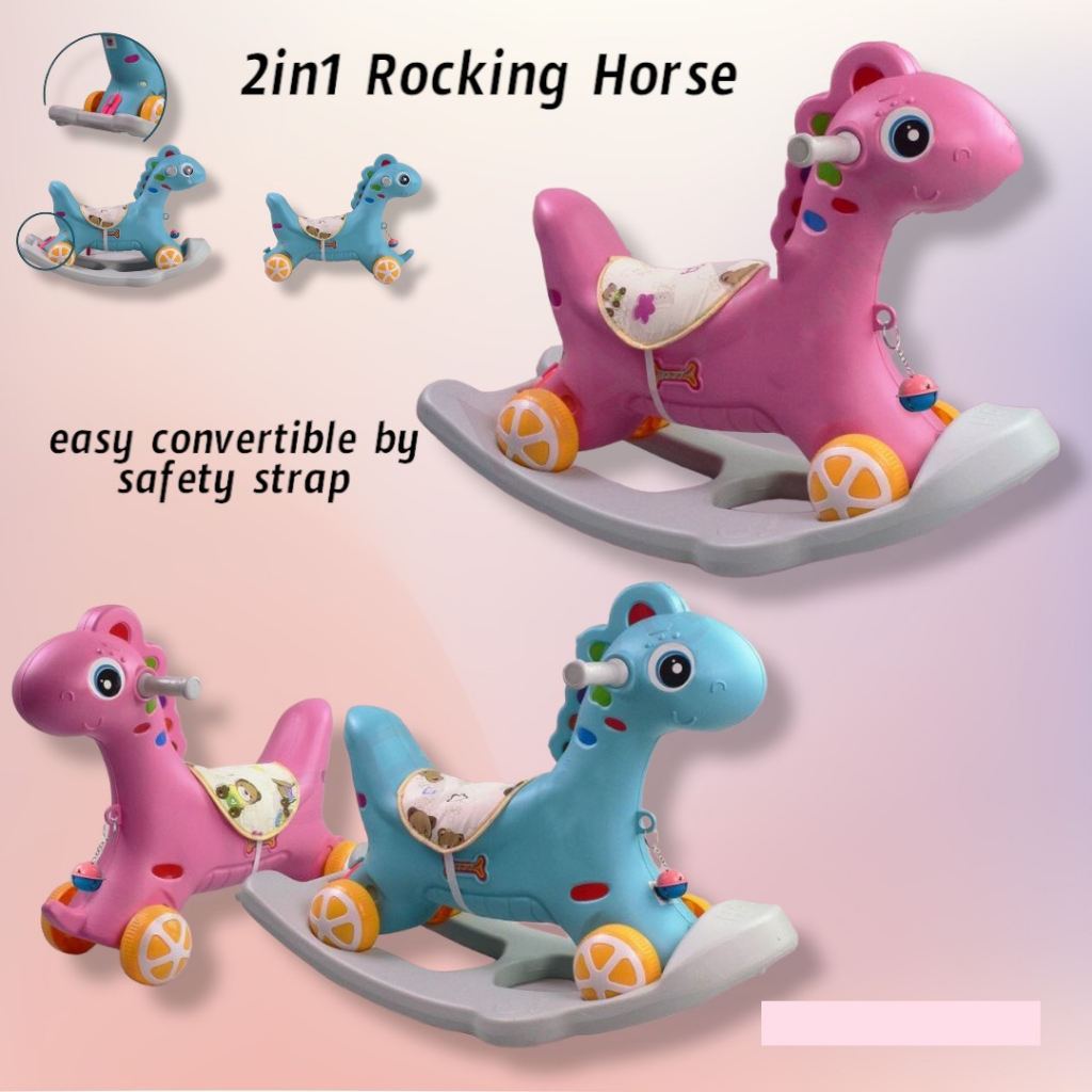 3IN1 Rocking Trojan Horse Swing Dual-Use Toys Rocking Horse Rider with ...