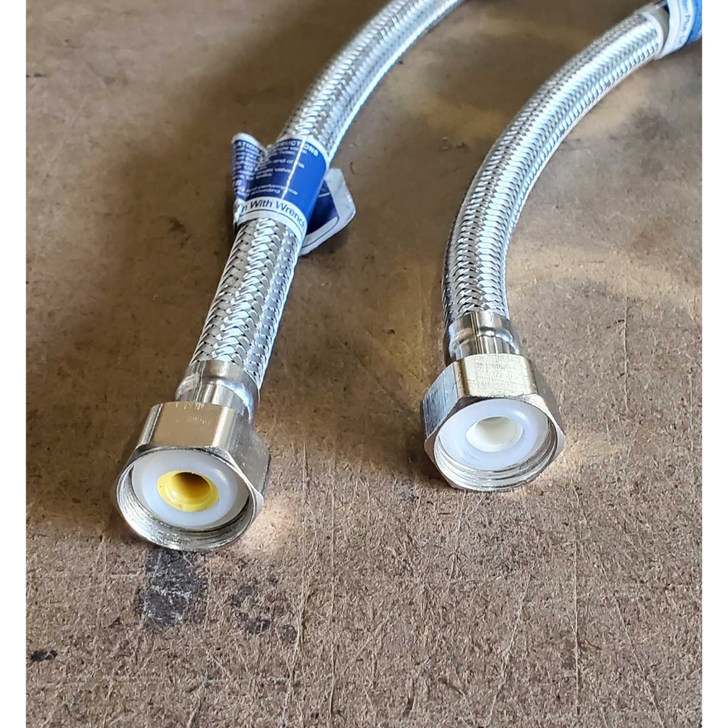 STAINLESS FLEX / FLEXIBLE HOSE WATER SUPPLY 1/2 x 1/2 - 12 / 16 / 18 ...