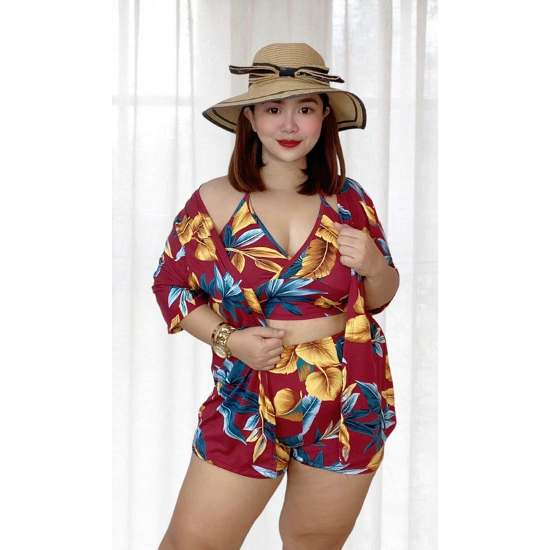 XL - 3XL PLUS SIZE KIMONO SET TOP & SHORT - PLUS SIZE SUMMER