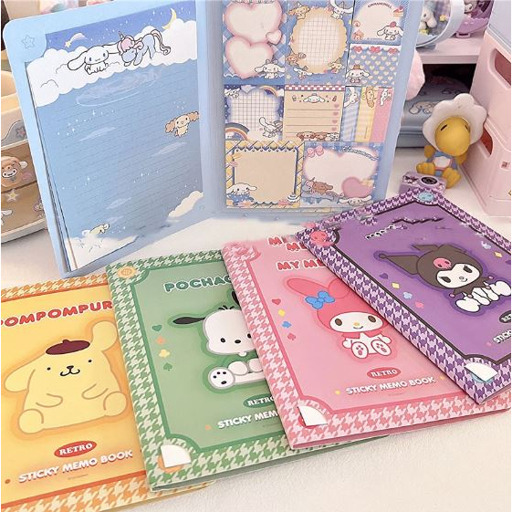 Girls Bestie Sanrio Sticky Notes 12 Kinds Sticky Notes Stationary Pad ...