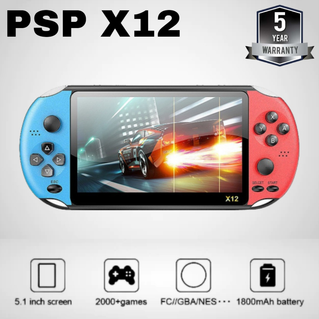 X12 PLUS Video Game Console Handheld PSP Game Player Builtin 3000