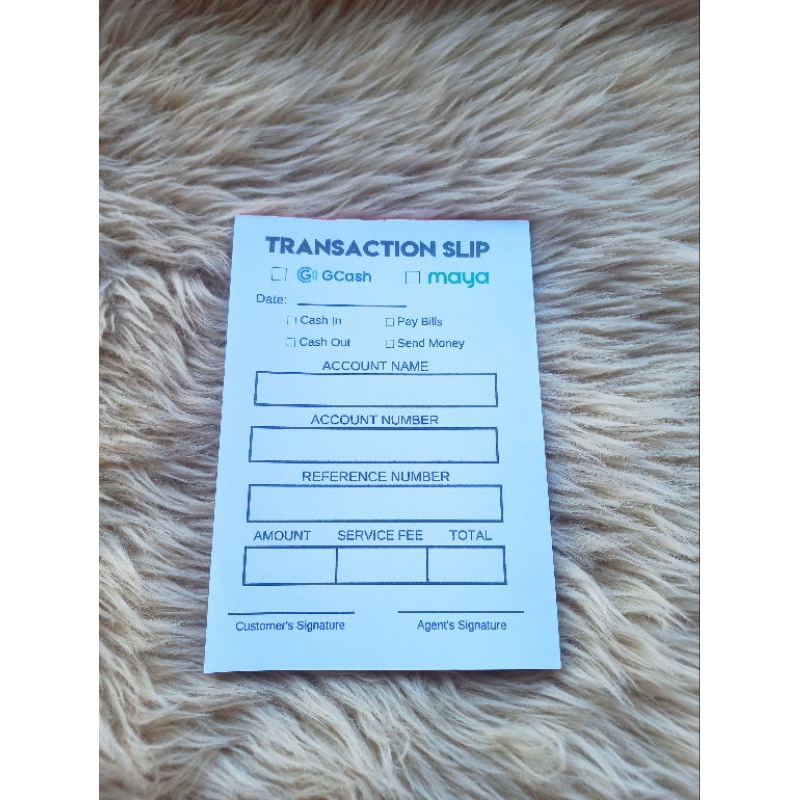 A&J Gcash Maya Transaction Slip Receipt Pad (A6 Size) | Shopee Philippines