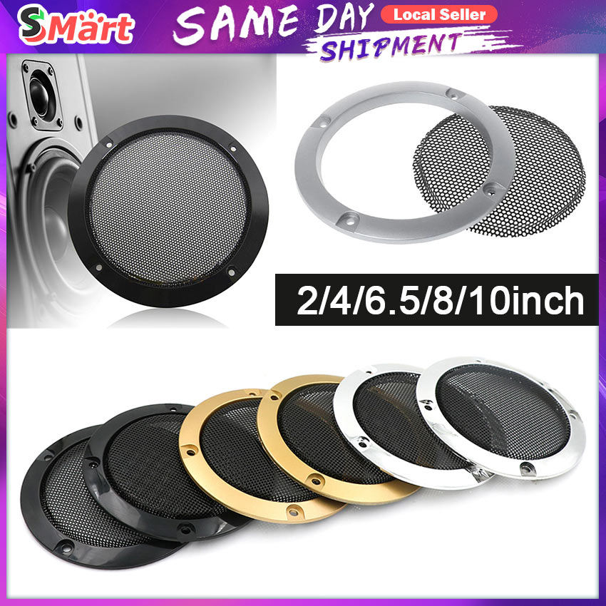 thumbnail image 2 of Round Metal Speaker Mesh Grille – Decorative Dust Cover For 4,5,6.5,8,10 Inch Speakers (Black) 2 of 3