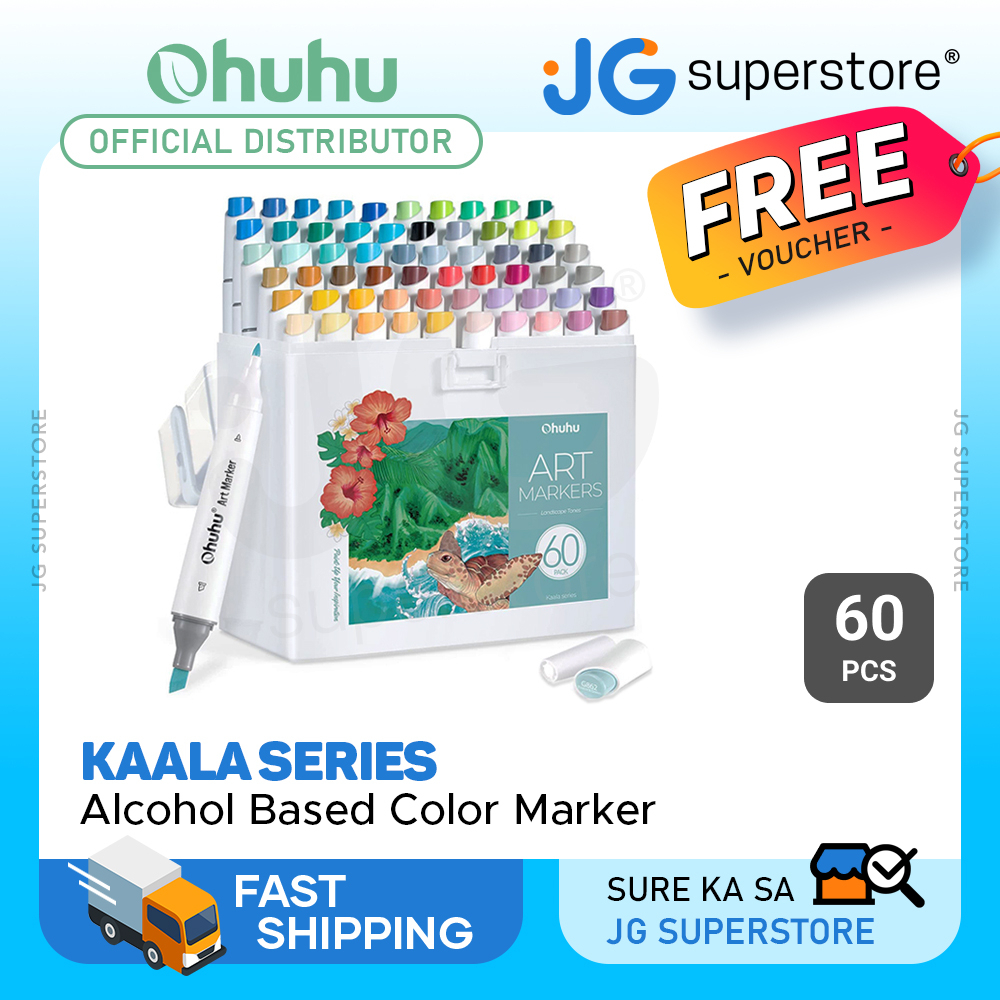 Ohuhu Kaala Series Alcohol Based 60 Landscape Tone Colors Plus Colorless Blender Y30 80402 38