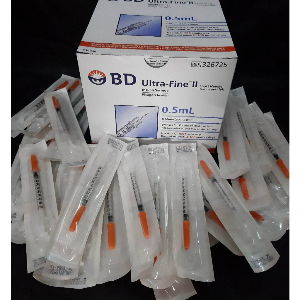 Bd Ultra Fine Ii Short Needle Insulin Syringe 05ml 30g 100 Pcs Box Shopee Philippines 