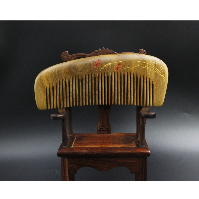 Hua Mulan 15-02 Green Sandalwood engraved comb | Shopee Philippines