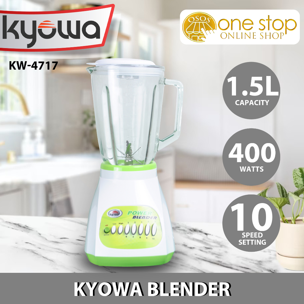 Kyowa Original Glass Jug Blender 1.5L with 10 Speed Setting KW4717
