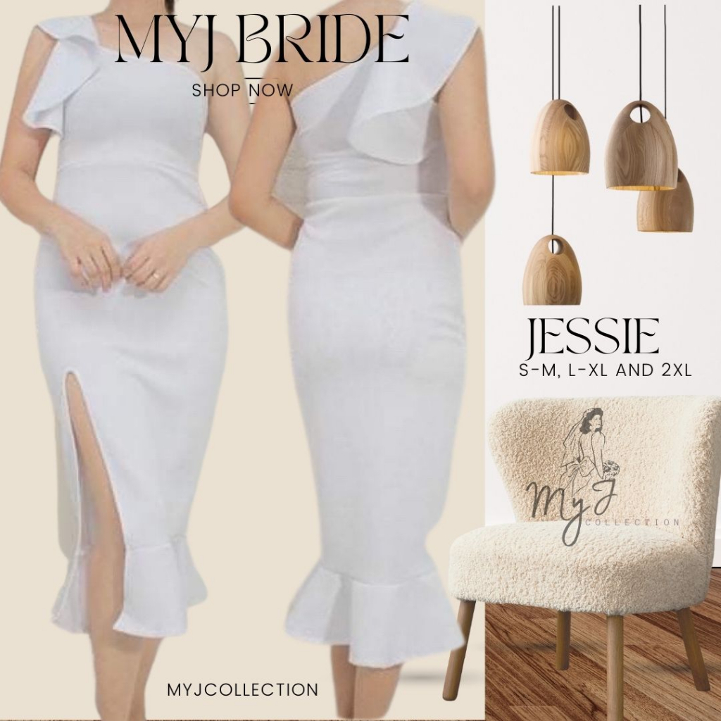 PLUS SIZE MAXI FORMAL WHITE DRESS FOR CIVIL WEDDING/ BAPTISMAL SPECIAL  OCCASION