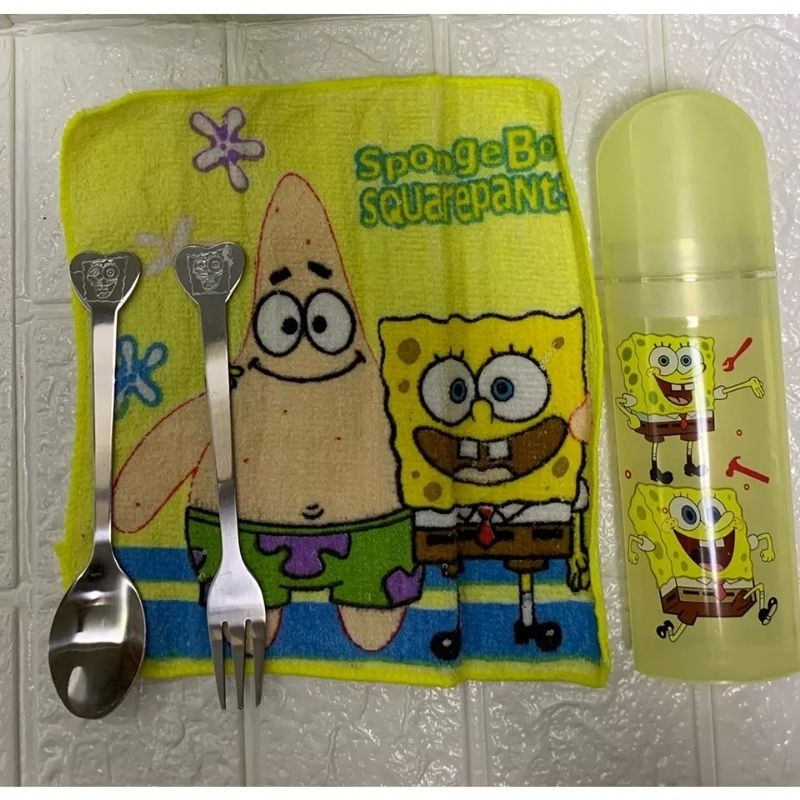 Spongebob Spoon and Fork Set with Case | Shopee Philippines