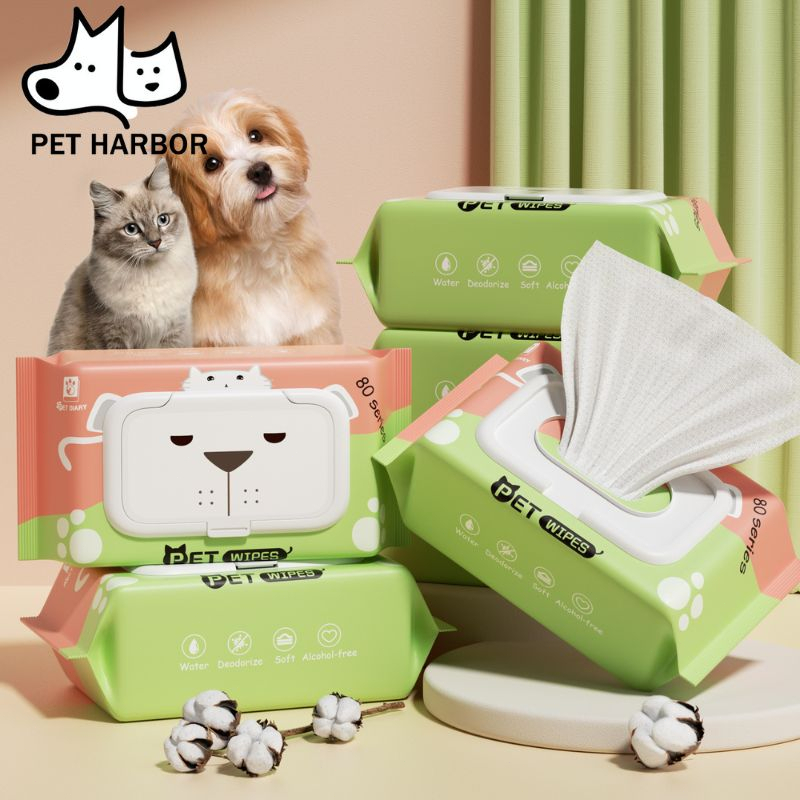 80PCS Pet Wipes Dog Wipes Cat Wipes Multifunctional Grooming Wet