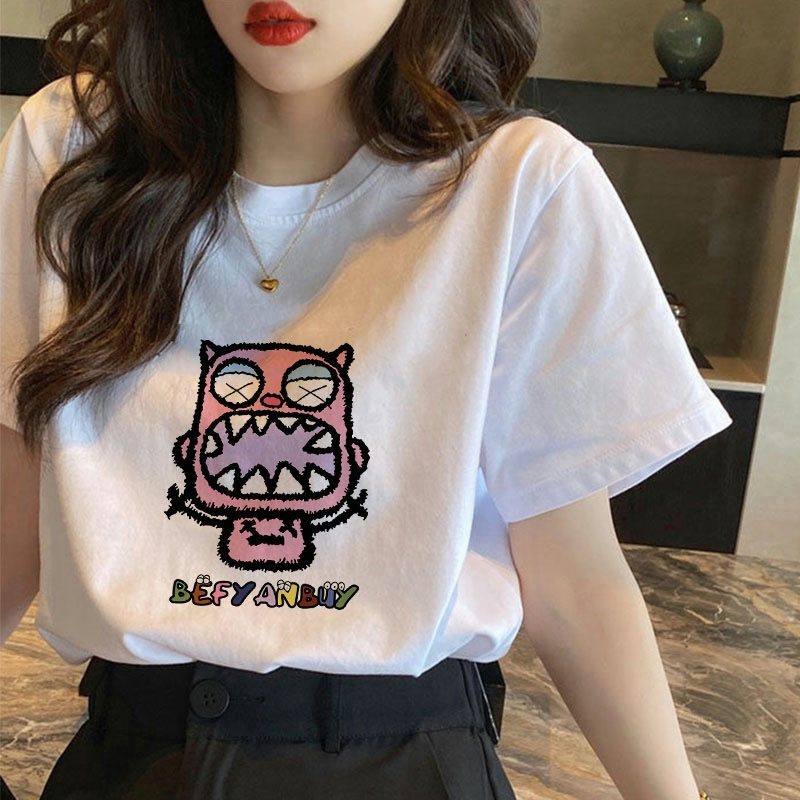 Korean Style T Shirt For Women 2026.Korean Fashion T-shirt For Women Round Neck T shirt High Quality Tee ...