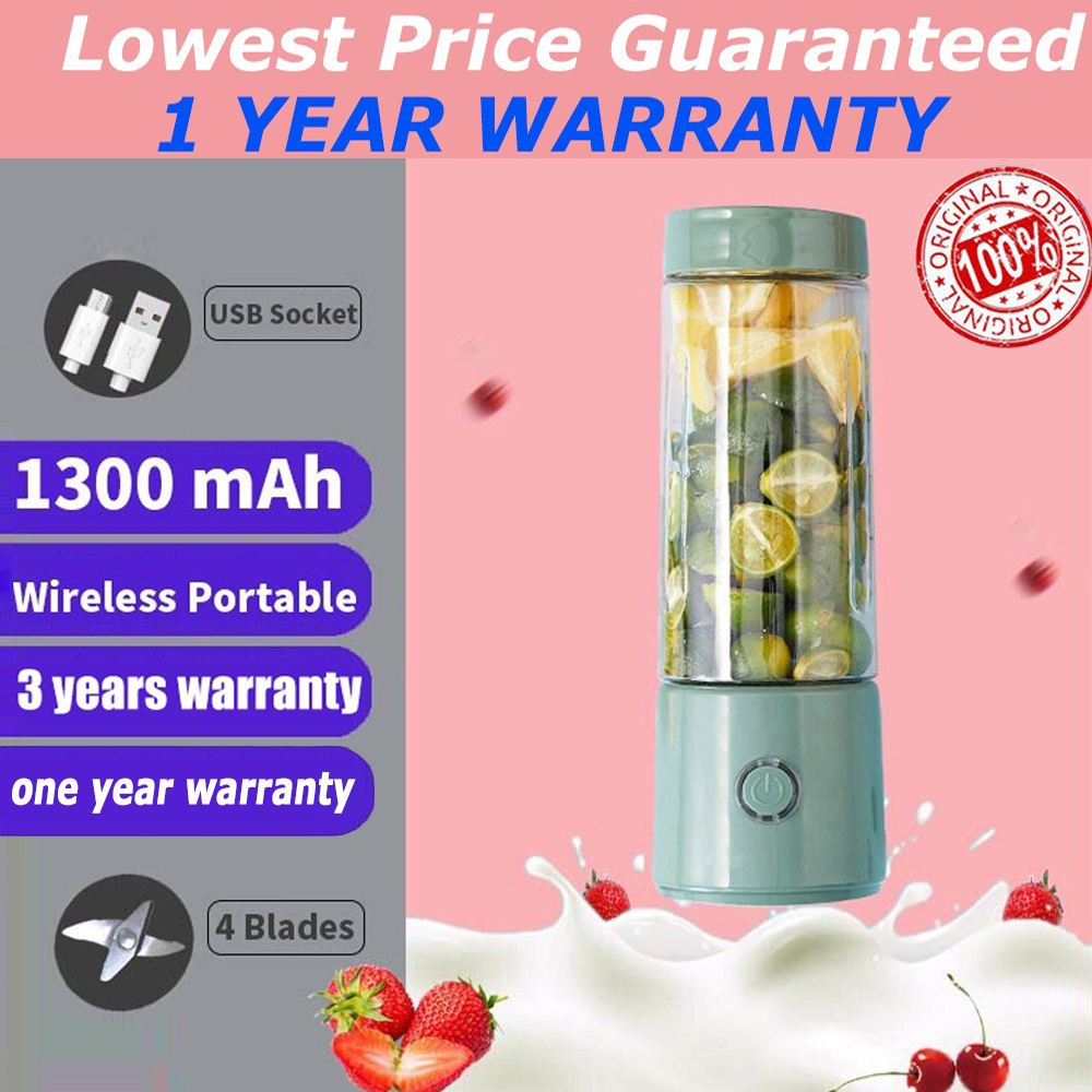 Electric Mini Juicers Portable Blender 4 Blades Food Juice Squeezer Milkshake Mixer 400ML