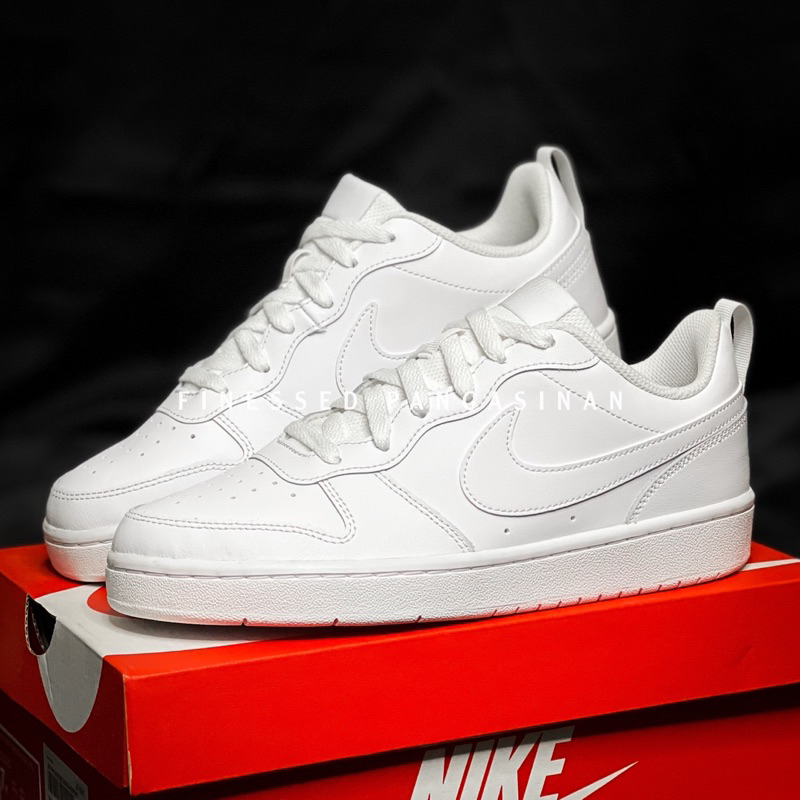 FINESSED Nike Court Borough Low 2 GS (Triple White) | Shopee Philippines