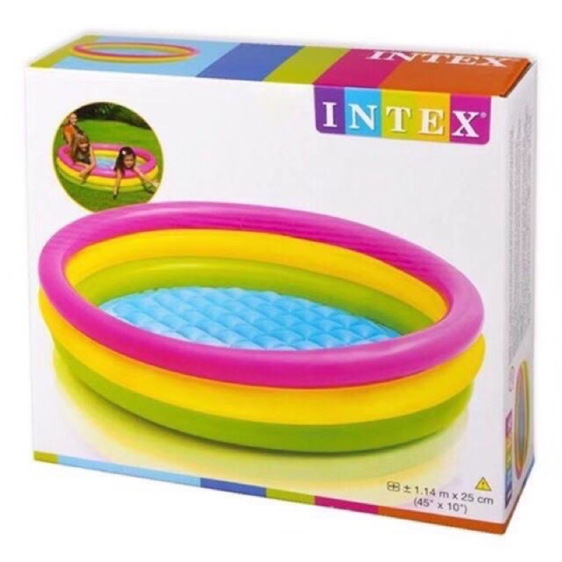 INTEX 168cm Intex 3-Ring Inflatable Outdoor Swimming Pool | Shopee ...