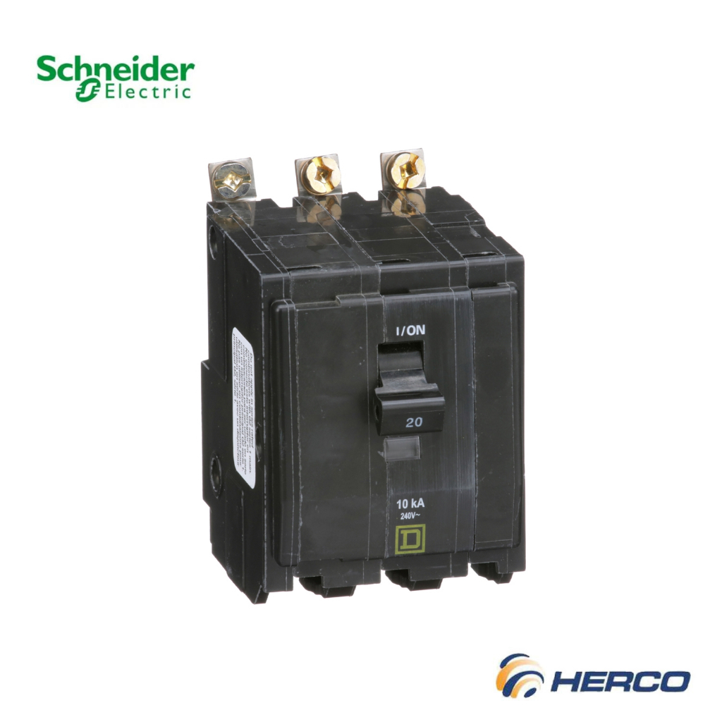 Schneider QO 3-Pole 20A Bolt-On Miniature Circuit Breaker 120/240V 10 ...