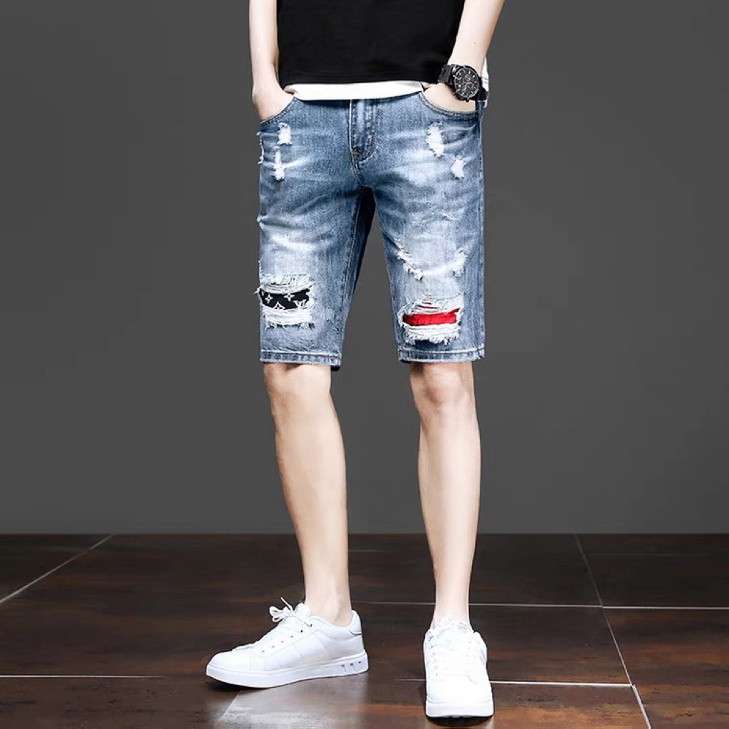 Men's Tattered Maong Shorts Denim Short For Men*7553 | Shopee Philippines