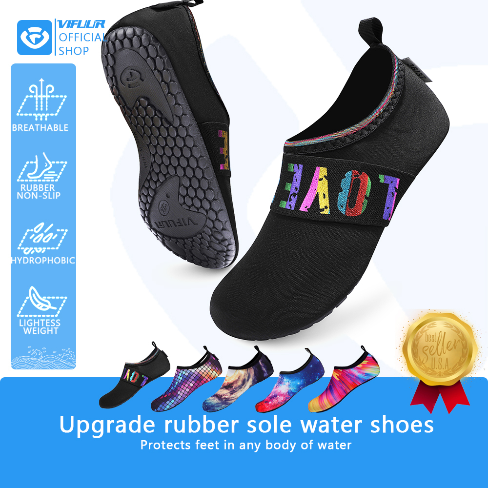 Aqua shoes for Women and Men Quick-Dry Waterproof Water Shoes Outdoor  Anti-Slip Soft Beach Shoes