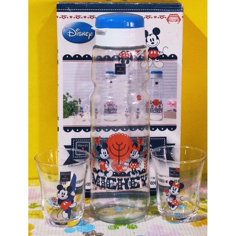 Mickey and Minnie Mouse Glass Pitcher Set DISNEY SEGA | Shopee Philippines