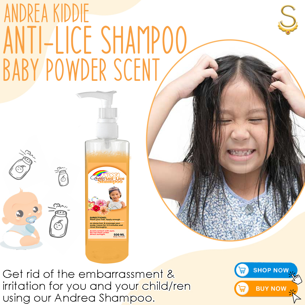Andrea AntiLice Kiddie Shampoo Baby Powder 500ml ( PANG ALIS KUTO AT